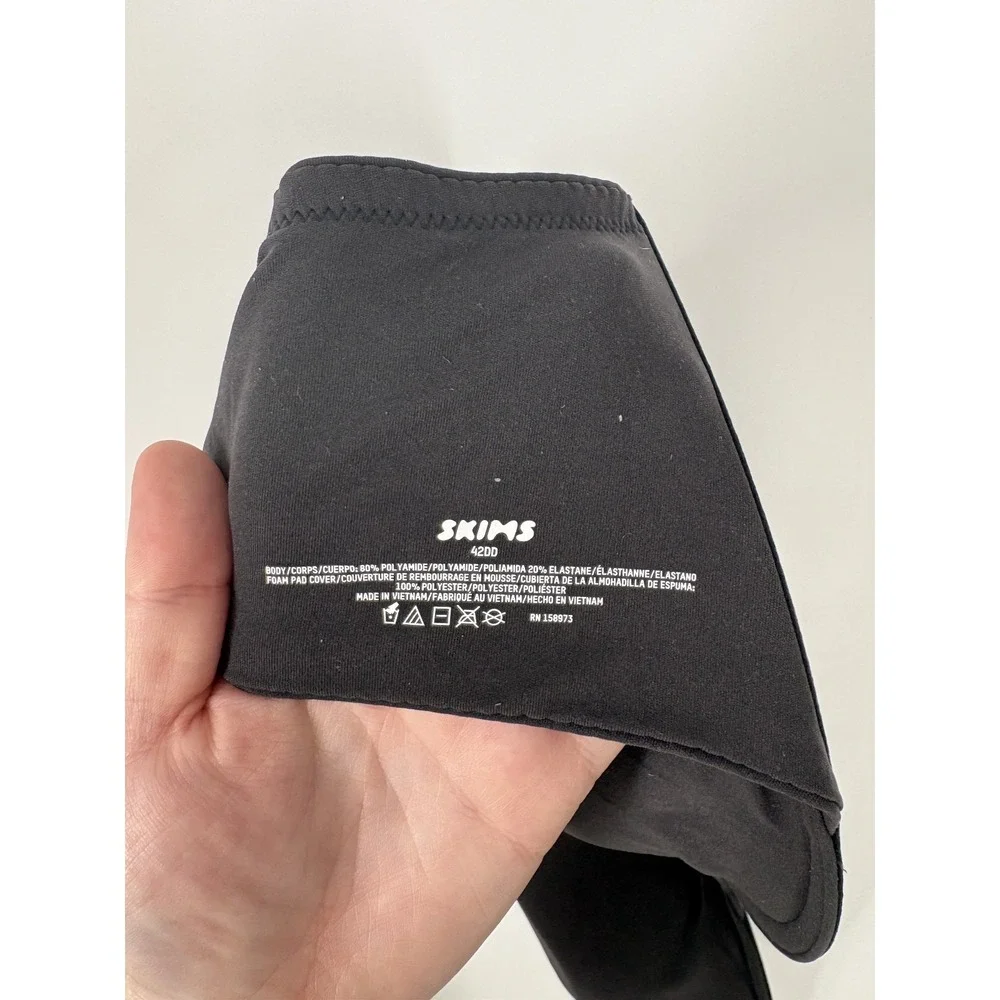 Skims Fits Everybody‎ T Shirt Bra Onyx Underwire Padded Black Size 42DD